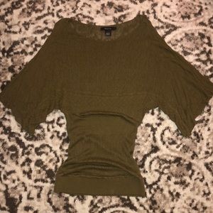 Arden B Olive Green Dolman Sleeve Knit Blouse Size L